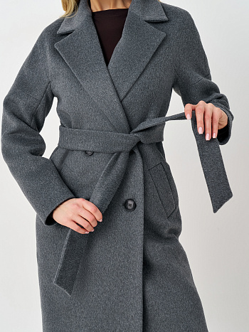 7 Пальто женское демисезонное 22971 (серый ворсовый)