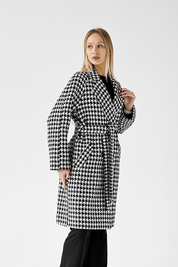 2 Пальто женское демисезонное 23220 (гусиная лапка)