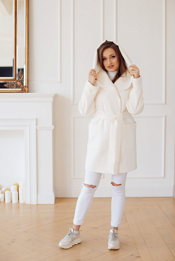 5 Пальто женское демисезонное 22450  (белый) 