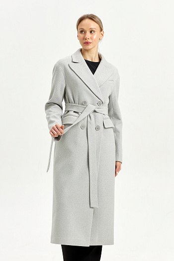 5 Пальто женское демисезонное 26102 (сильвер/ёлочка)