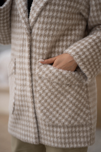 4 Пальто женское демисезонное 22520  (beige nika) 