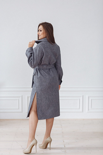 3 Пальто женское демисезонное 22107  (серый) 