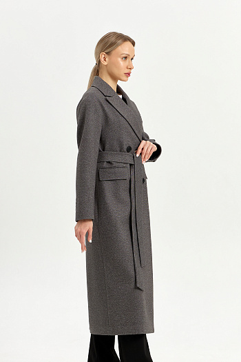 4 Пальто женское демисезонное 26102 (серый точка)