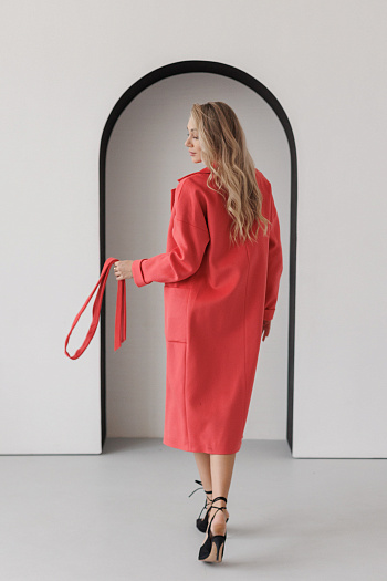 3 Пальто женское демисезонное 20550Р (коралл)