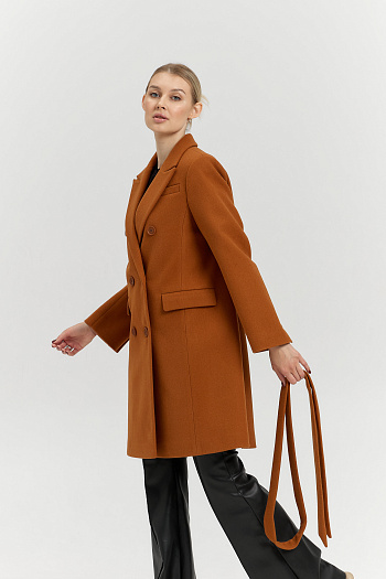 5 Пальто женское демисезонное 26897 (карамель)