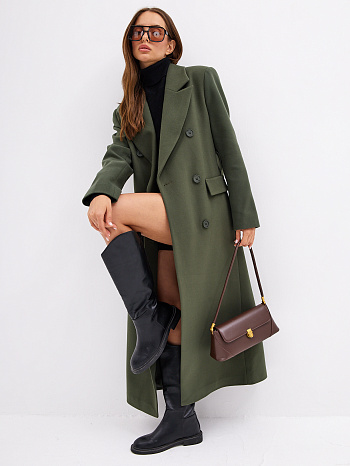 Пальто женское демисезонное 26326 (хаки)