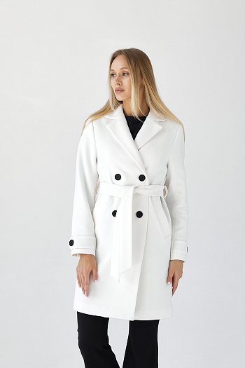 7 Пальто женское демисезонное 25570 (белый)