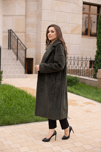 6 Пальто женское демисезонное 23470  (хаки)