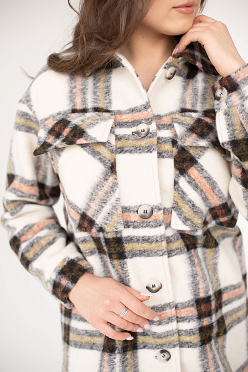 2 Рубашка женская демисезонная 22907 (зеленый/клетка)