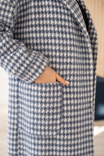 3 Пальто женское демисезонное 20550  (grey blue) 