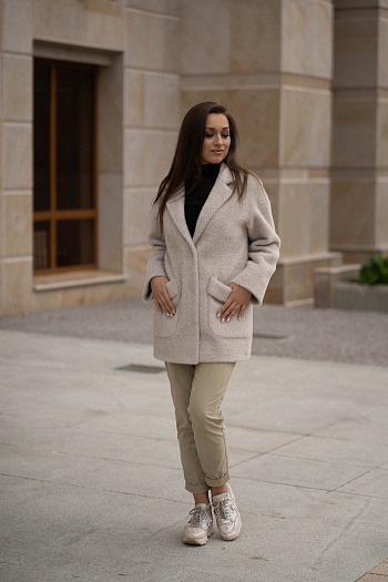 2 Пальто женское демисезонное 22520  (beige) 