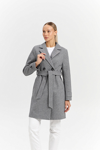 5 Пальто женское демисезонное 25570 (пепельный/ёлочка)