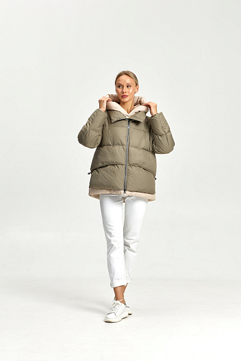 6 Пуховик женский зимний 26006 (хаки)