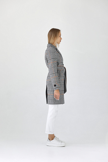 3 Пальто женское демисезонное 25570 (клетка michel)