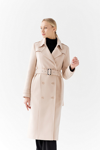 7 Пальто женское демисезонное 25797 (латте)