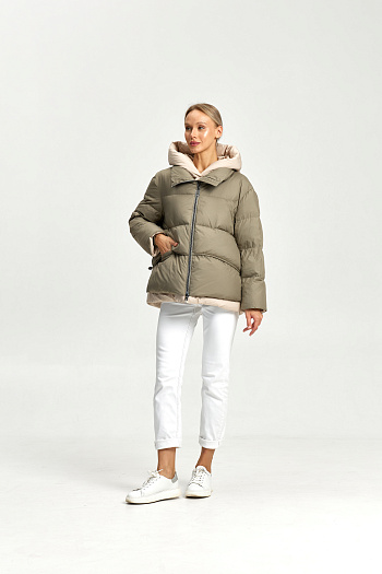 4 Пуховик женский зимний 26006 (хаки)