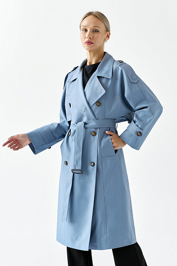 4 Плащ женский 2102 (серо-голубой)