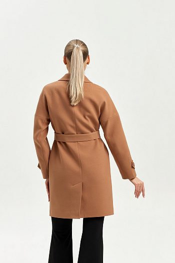 4 Пальто женское демисезонное 22970 (тёмный кэмел)
