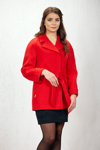 2 Пальто женское демисезонное 19104/к  (красный) 