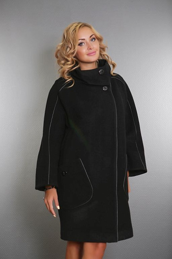 2 Пальто женское демисезонное 16307-000   (черный) 