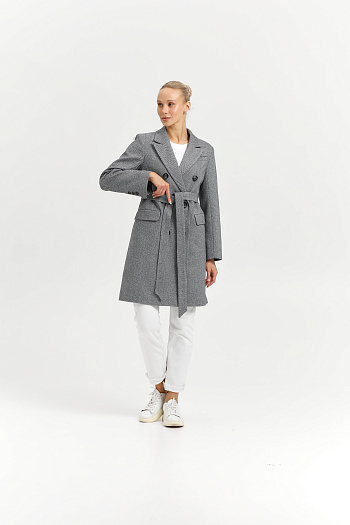 3 Пальто женское демисезонное 26897 (пепельный/ёлочка)