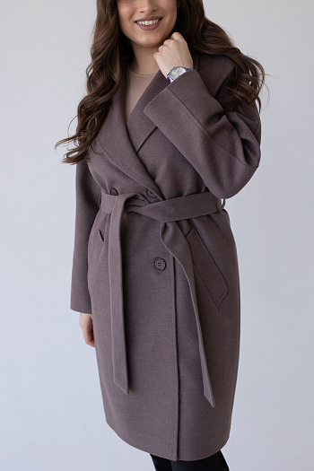 2 Пальто женское демисезонное 23220 (кофе)