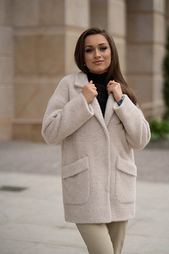 5 Пальто женское демисезонное 22520  (beige) 
