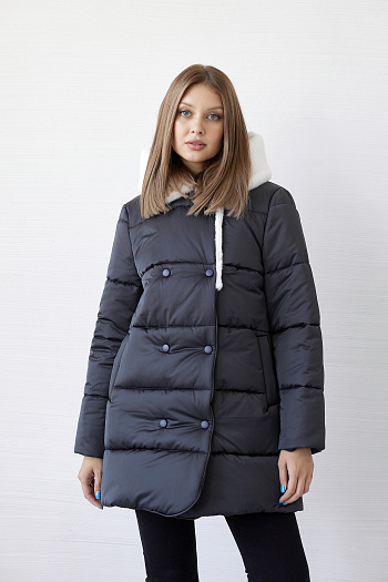 2 Куртка женская зимняя 25808 (графит)