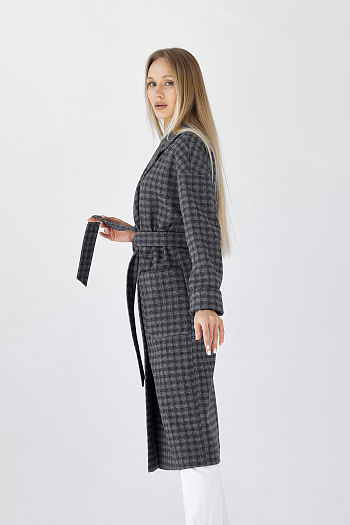 10 Пальто женское демисезонное 25550 (черно-серый)