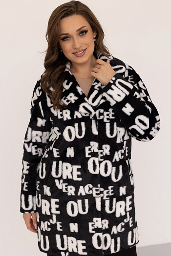 2 Шубка утеплённая 24333 (черно-белый/буквы)