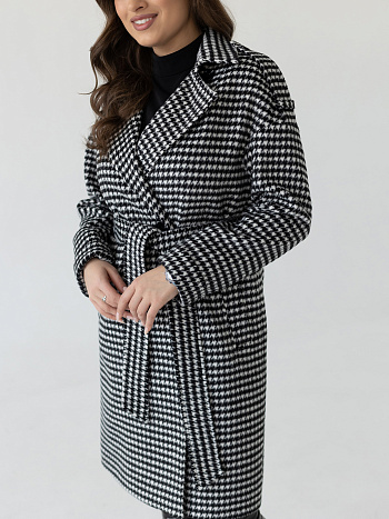 4 Пальто женское демисезонное 23540 (черно-белый)