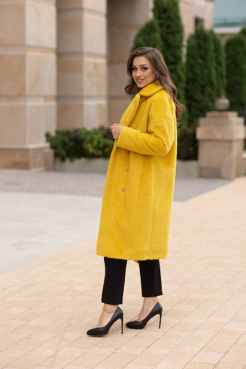 6 Пальто женское демисезонное 23909 (желтый)