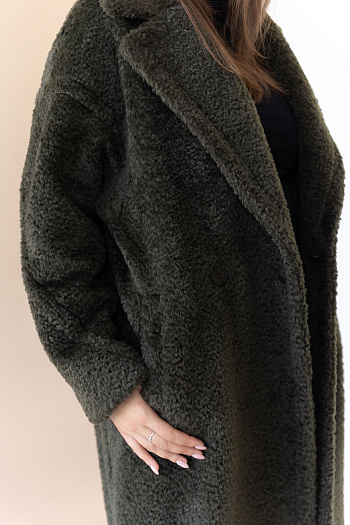 2 Пальто женское демисезонное 23470  (хаки)