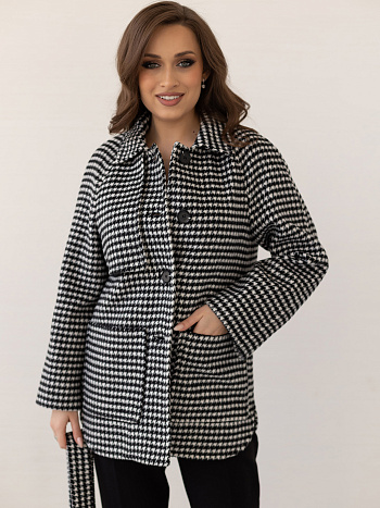 4 Пальто женское демисезонное 25010 (черно-белый)