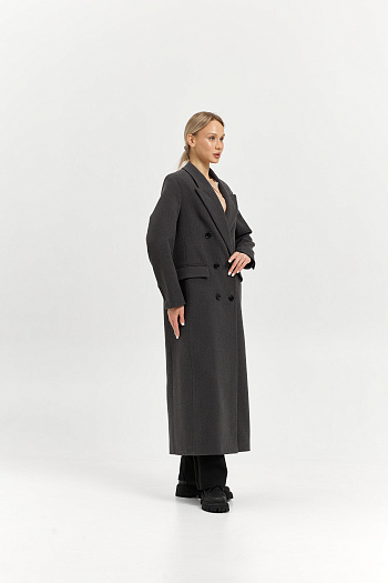 5 Пальто женское демисезонное 26830 (базальт/рубчик)