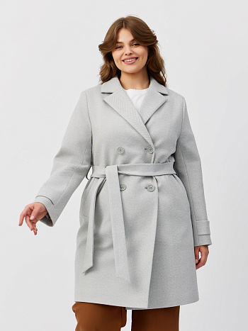 3 Пальто женское демисезонное 25570 (сильвер/ёлочка)