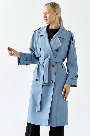 3 Плащ женский 2102 (серо-голубой)