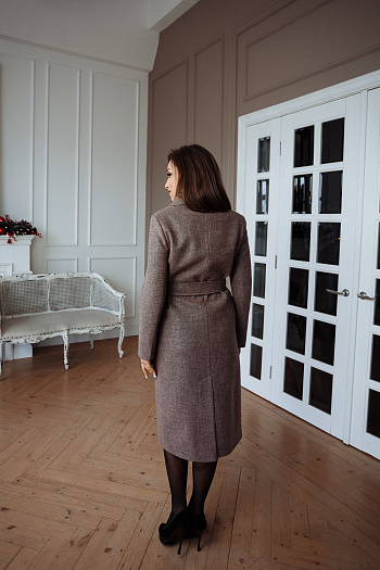 3 Пальто женское демисезонное 21930  (розовый меланж) 