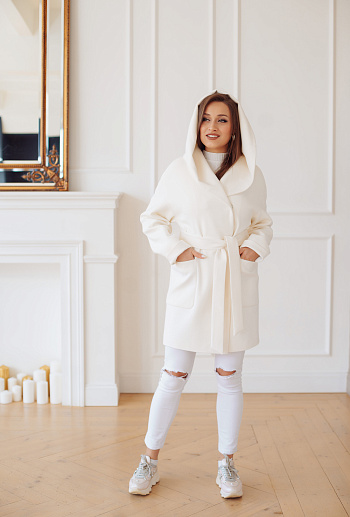 4 Пальто женское демисезонное 22450  (белый) 