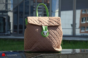 3 Рюкзак S0013М Беж.+ зелен.