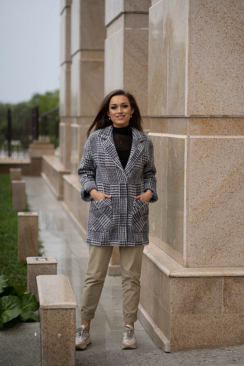 4 Пальто женское демисезонное 22520  (grey) 