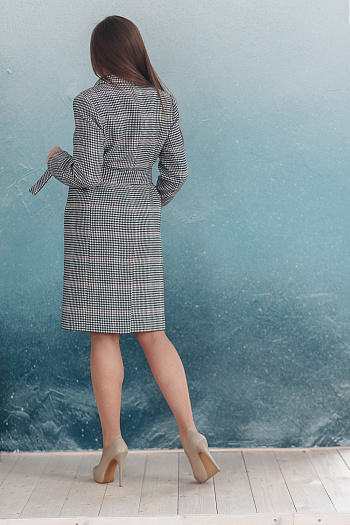 5 Пальто женское демисезонное 22420 (клетка britny)