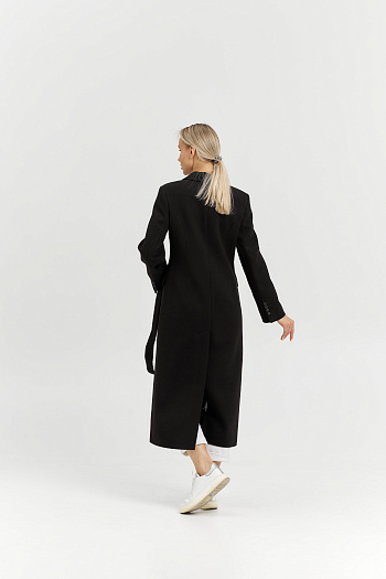 3 Пальто женское демисезонное 26895 (черный/рубчик)