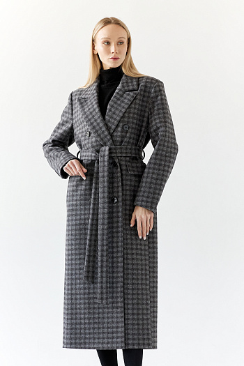 4 Пальто женское демисезонное 26326 (черно-серый)